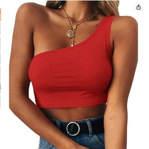 Red One-shoulder Tank Top [BRAND NEW]